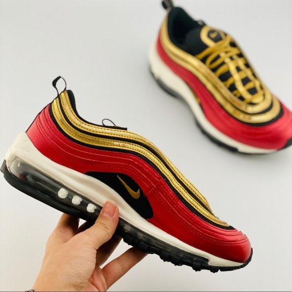 Nike Shoes - NEW Nike Air Max 97 Gold Sequin Red Vapormax 95 90